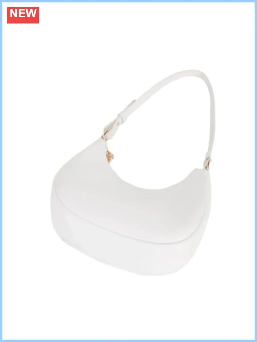 Crescent Shoulder Bag PU Leather Hobo Tote Mini Clutch Purse with Zipper Closure